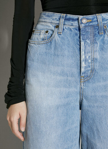 Saint Laurent Wide Leg Jeans Blue sla0253005