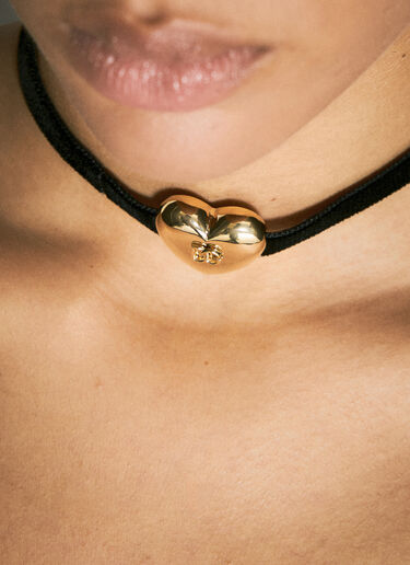 Dolce & Gabbana DG Heart Logo Velvet Choker Gold dol0258026