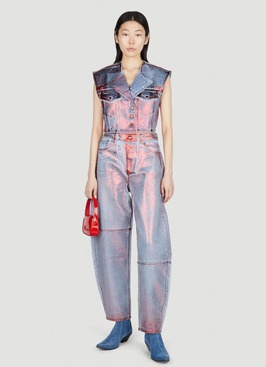 GANNI Metallic Foil Jeans Red gan0252026