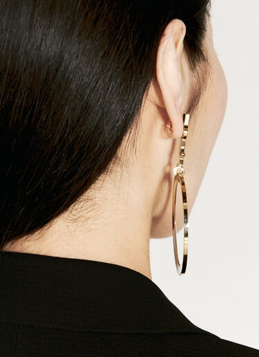 Saint Laurent Cassandre Pendant Hoop Earrings Gold sla0255079