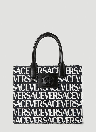 Versace 徽标印花托特包 黑色 vrs0251042