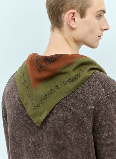 Acne Studios 薄羊毛印花围巾 橙色 acn0156029