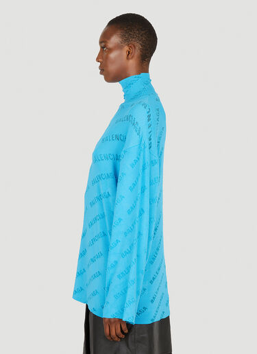 Balenciaga All-Over Logo Sweater Blue bal0250024