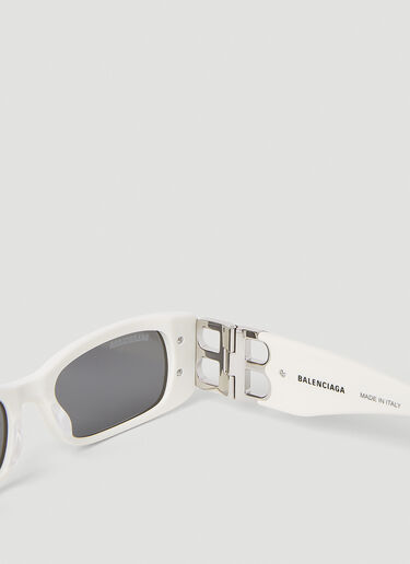 Balenciaga Dynasty Rectangle Sunglasses White bal0352016