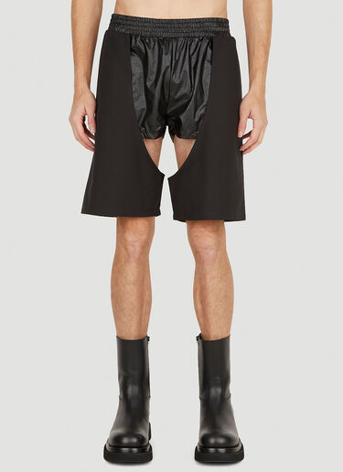Walter Van Beirendonck 亮面镂空短裤 黑色 wlt0150006
