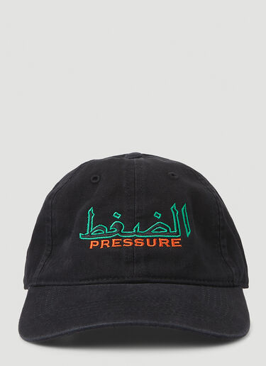 Pressure Embroidered Arabic Logo Cap Black prs0148032