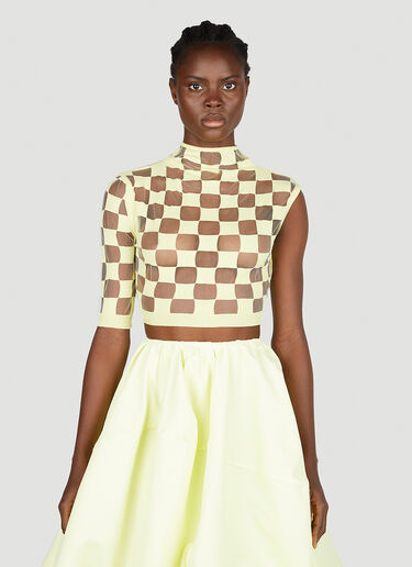 Asymmetric Checked Top Sportmax Asymmetric Checked Top Yellow spx0252017