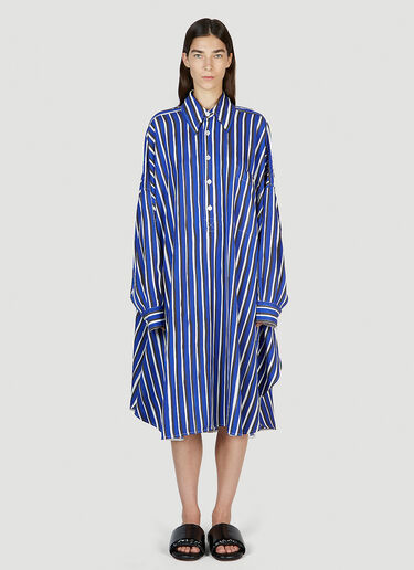 Bottega Veneta Hand Drawn Stripe Shirt Dress Blue bov0251107