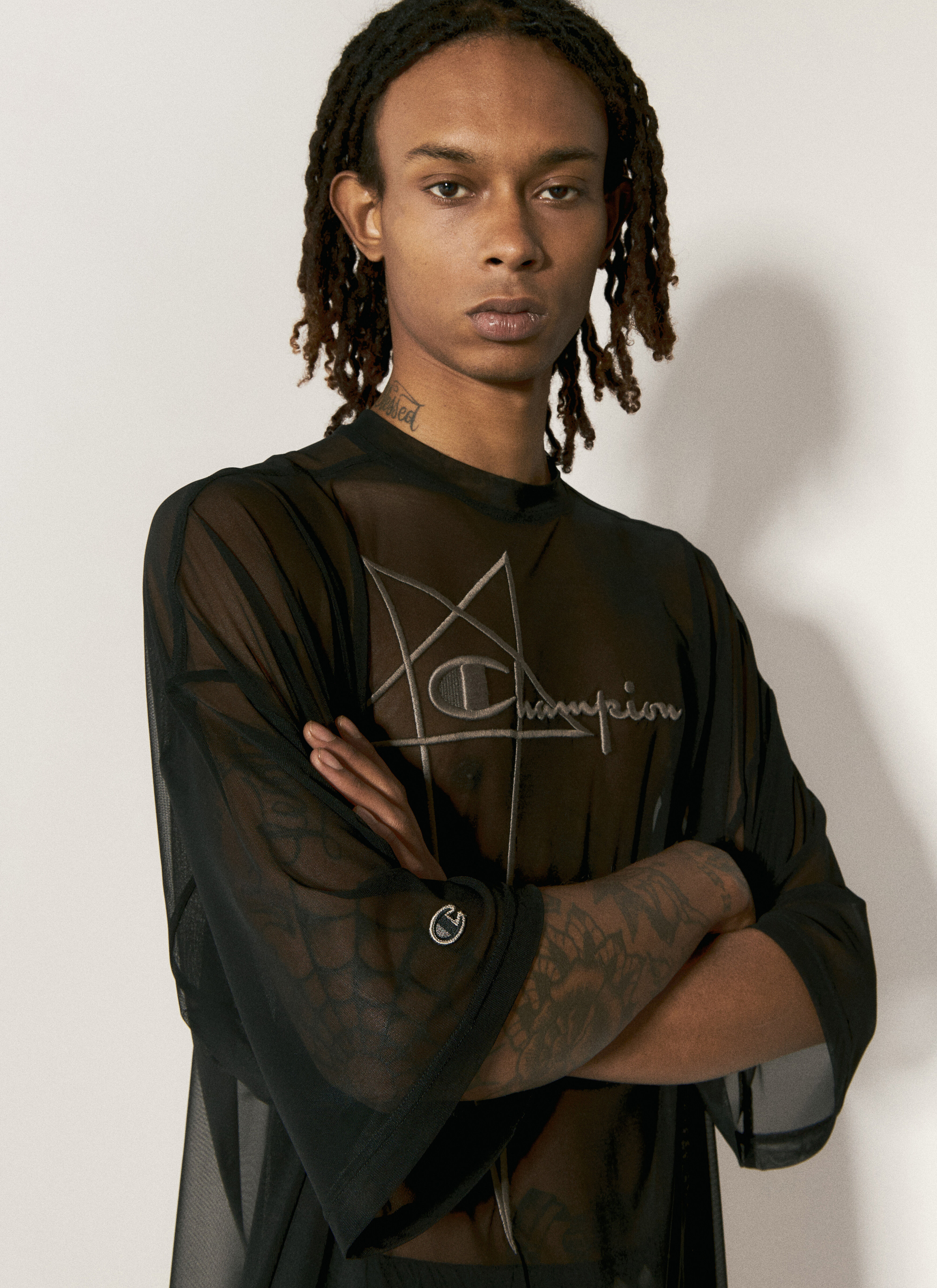 Rick Owens x Champion Men's' Tommy T-Shirt in Black | LN-CC®