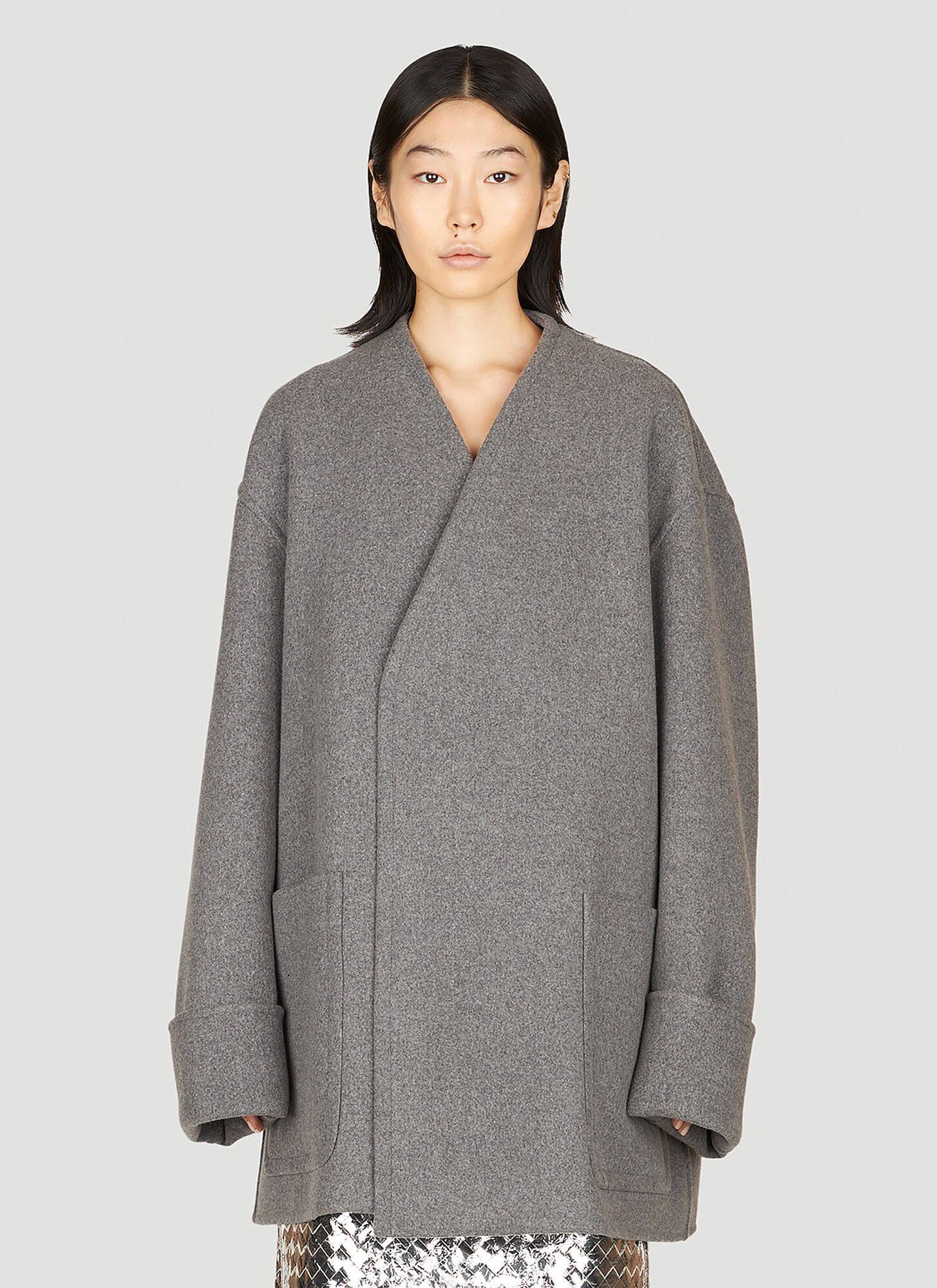 Bottega Veneta Melange Boiled Cashmere Boxy Coat