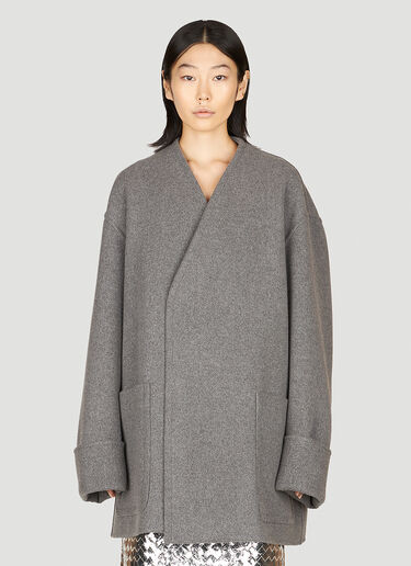 Boiled Melange Coat Bottega Veneta Boiled Melange Coat Grey bov0253080