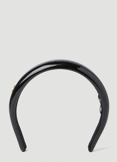 Logo Plaque Headband Miu Miu Logo Plaque Headband Black miu0252059