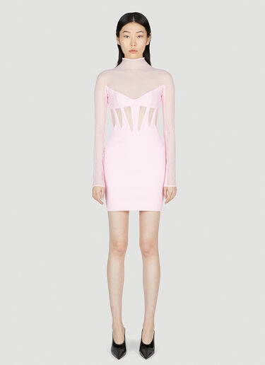 Mugler Mesh Dress Pink mug0252014