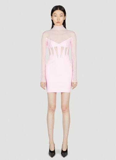 Mugler 메쉬 드레스 핑크 mug0252014