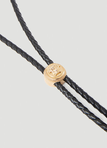 Braided Leather Medusa Necklace Versace Braided Leather Medusa Necklace Gold ver0153031
