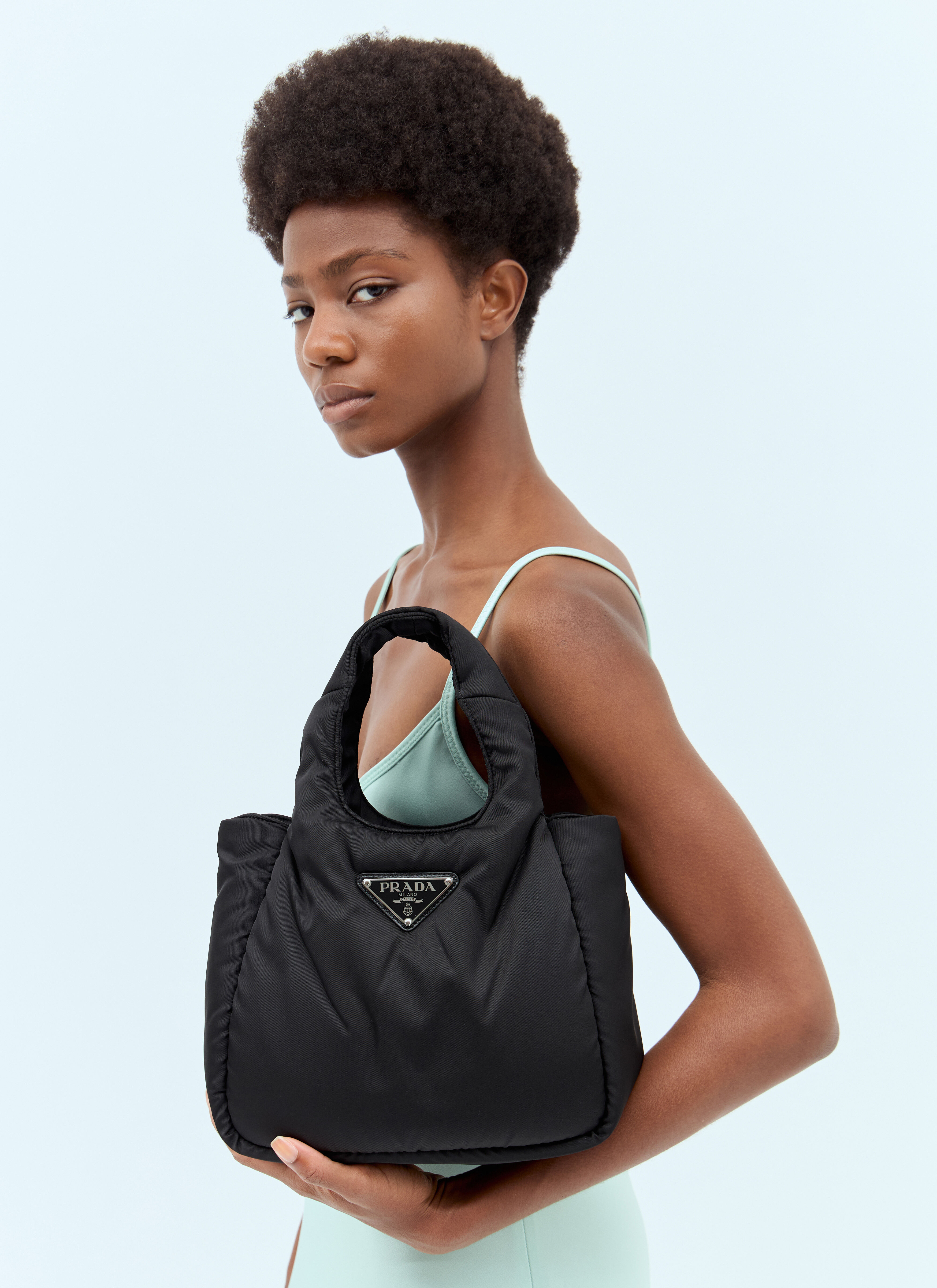 Prada Women s Small Padded Re Nylon Handbag in Black LN CC