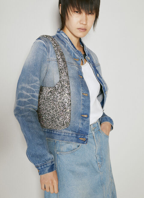 KARA Crystal Mesh Armpit Bag Black kar0253008