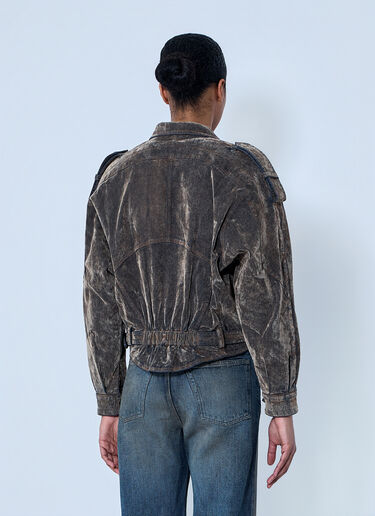 Vaquera Flocked Denim Jacket Brown vaq0264001