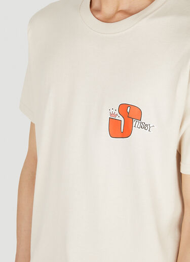 Stüssy Phat Logo Print T-Shirt Beige sts0347025