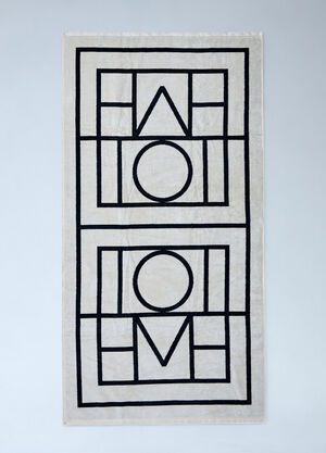 TOTEME Monogram Beach Towel Black tot0261008