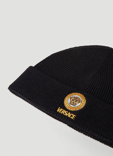 Medusa Logo Beanie Hat Versace Medusa Logo Beanie Hat Black ver0151058