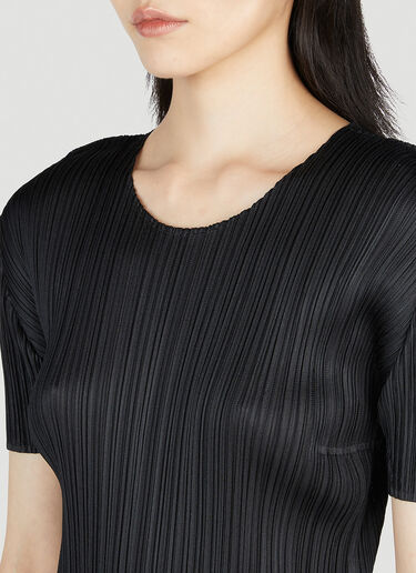 Pleats Please Issey Miyake 褶裥 U 领上衣 黑色 plp0253018