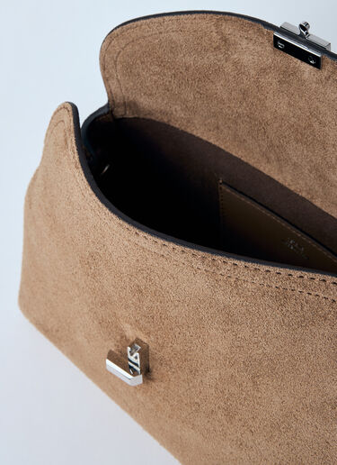 TOTEME T-Lock Suede Clutch Brown tot0260006