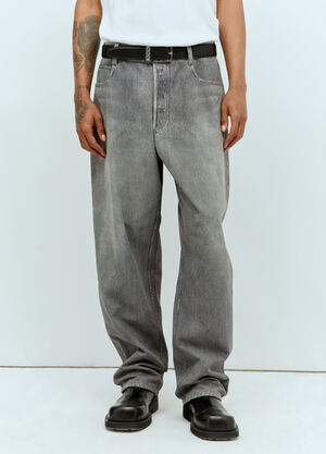 Thom Browne Printed Denim Leather Pants Navy thb0156001