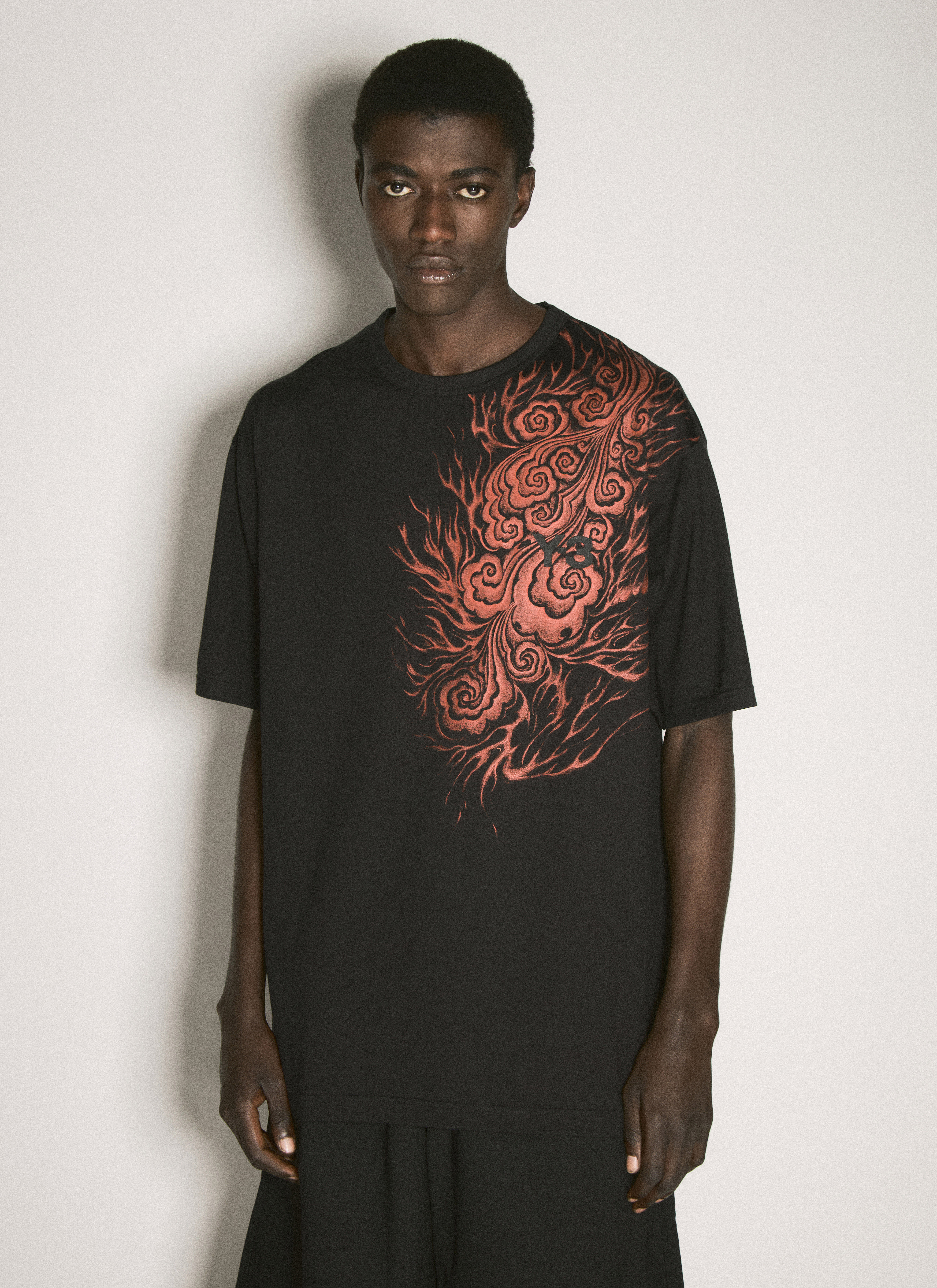 Y 3 JFA Men s Logo Applique T Shirt in Black LN CC