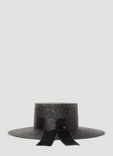 Gucci Bow Straw Hat Black guc0252040