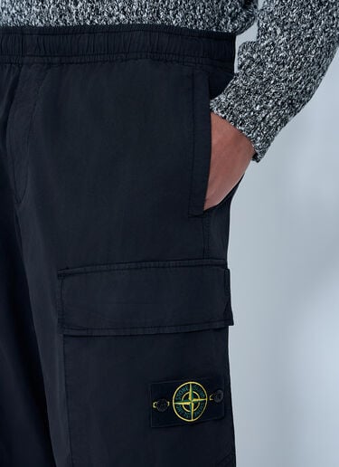 Stone Island Logo Patch Pants Black sto0164055