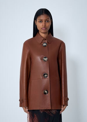 Acne Studios Leather Jacket Brown acn0262037