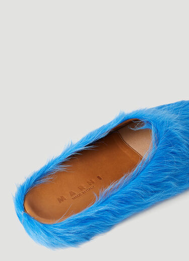 Marni Fussbett Sabot Hairy Mules Blue mni0155014