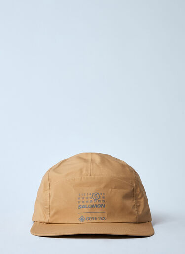 MM6 Maison Margiela x Salomon 로고 모티프 베이스볼 캡 브라운 mms0159008