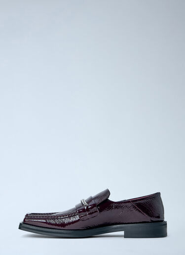 LN-CC® - Martine Rose: Fold Back Square Toe Loafers - Burgundy Martine Rose Fold Back Square Toe Loafers Burgundy mtr0164001