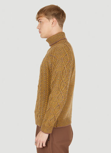 Snow Peak Mixed Knit Roll Neck Sweater Yellow snp0150013