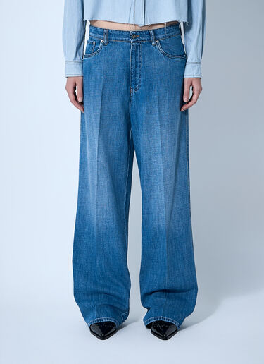 Miu Miu Logo Motif Jeans Denim miu0261013