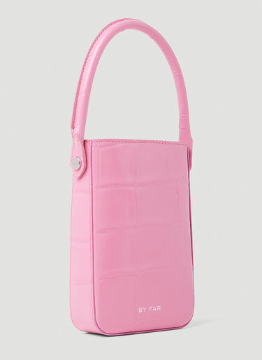 BY FAR Note Lipstick Croc Embossed Handbag Pink byf0252015