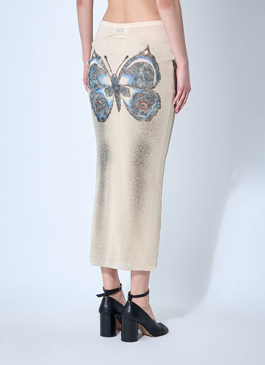 Jean Paul Gaultier Double Layer Mesh Skirt Ecru jpg0260003