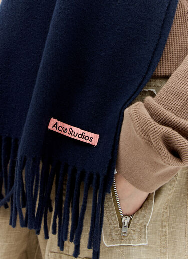 Acne Studios Skinny Fringe Wool Scarf Blue acn0257020
