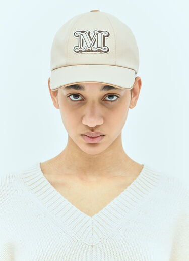 Max Mara Logo Embroidery Baseball Cap Beige max0255041