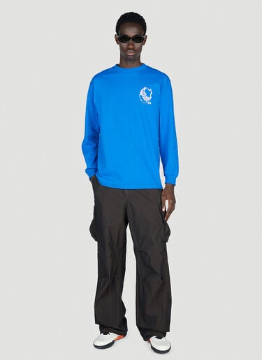 Boiler Room Waved Logo Long Sleeve T-Shirt Blue bor0153010