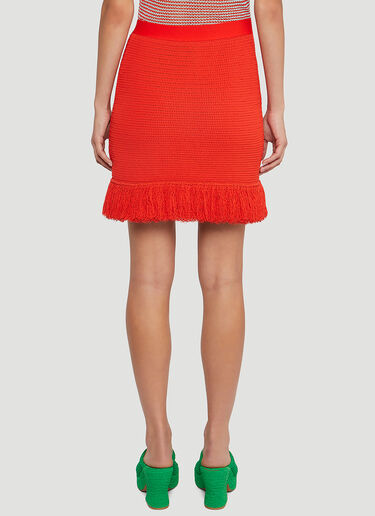 Bottega Veneta Tassel-Hem Knitted Skirt Red bov0244017