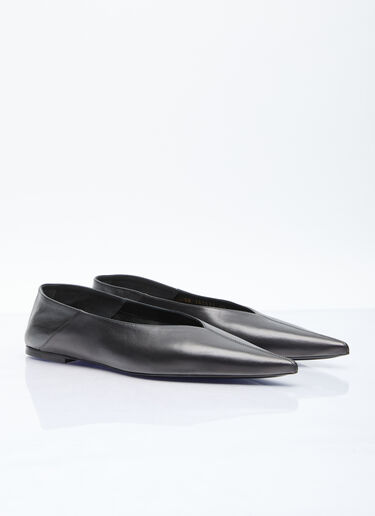 Saint Laurent Nour Leather Slippers Black sla0255044