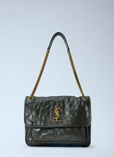 LN-CC® - Saint Laurent: Medium Niki Chain Shoulder Bag - Dark Green Saint Laurent Medium Niki Chain Shoulder Bag Dark Green sla0264008