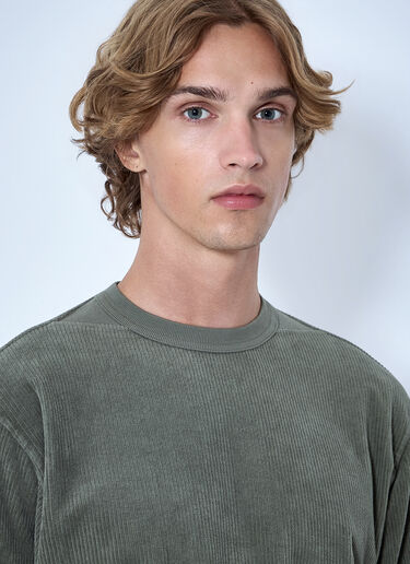 LN-CC® - Stone Island: Corduroy Logo Patch Sweatshirt - Green Stone Island Corduroy Logo Patch Sweatshirt Green sto0165047