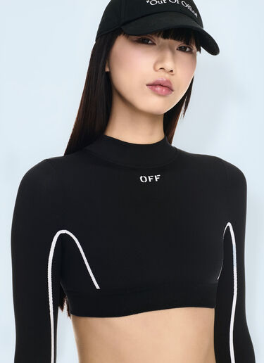 Off-White Stamp Seamless Crop Top Black ofw0260049