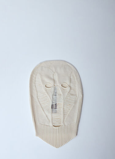 Rick Owens 사다리 패턴 울 발라클라바 베이지 ric0160013