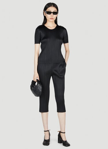 Pleats Please Issey Miyake クロップドプリーツパンツ ブラック plp0253021