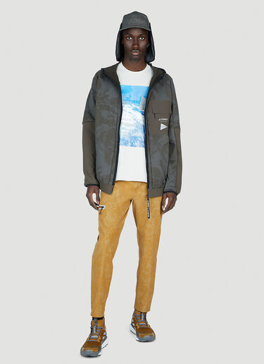 adidas Terrex x And Wander Graphic Print Hooded Jacket Khaki ata0152003